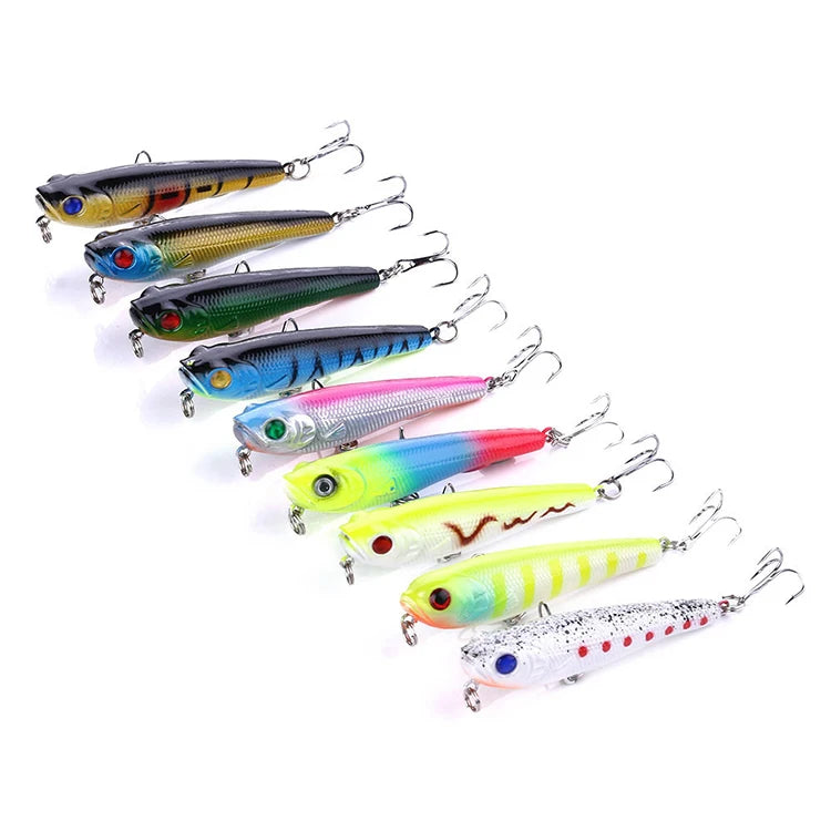 9 Color Customized PE007 Eye Artificial Crankbait 6.7g Hard Plastic Jerkbait Trout Fishing Lure for River Marlin Target Species