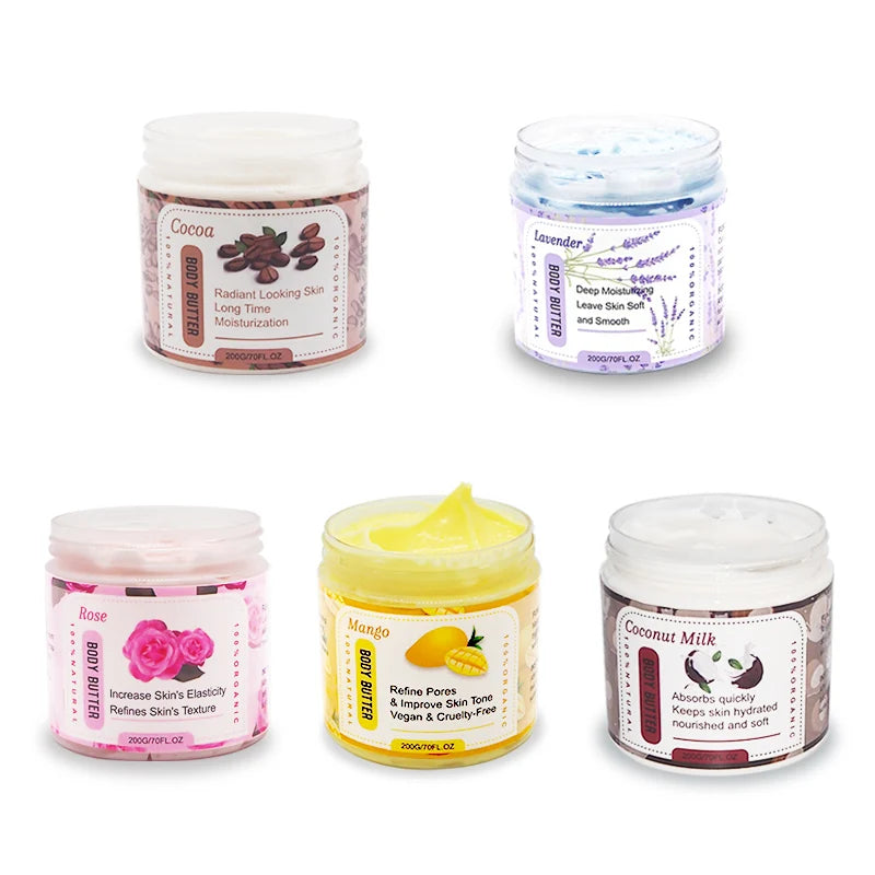 Aixin Private Label Organic Colorful Whipped Body Butter Moisturizing Rainbow Rose Mango Body Butter