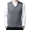 England Style Mens Sweaters Autumn Winter Warm Pullovers Sleeveless V Neck Knitted Vest Elegant Casual Sweater Vests