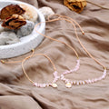 Wholesale Summer Bohemian Quartz Gemstone Beaded Charm Bracelet and Necklace Set for Women Antique Gold Plated Wedding Jewelry