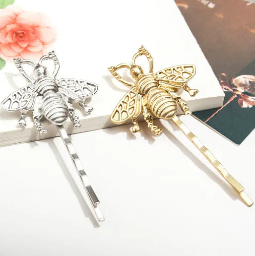 European and American Temperament Street Hair Accessories Matte Retro Bee Hairpin Exquisite Alloy Side Clip Metal Hairpin