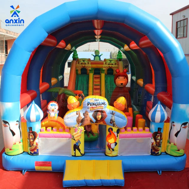 China Factory Safe Durable 14*7m Inflatable Castle with Slide and Canopy Perfect for Kids' Backyard Parties Playgrounds Events