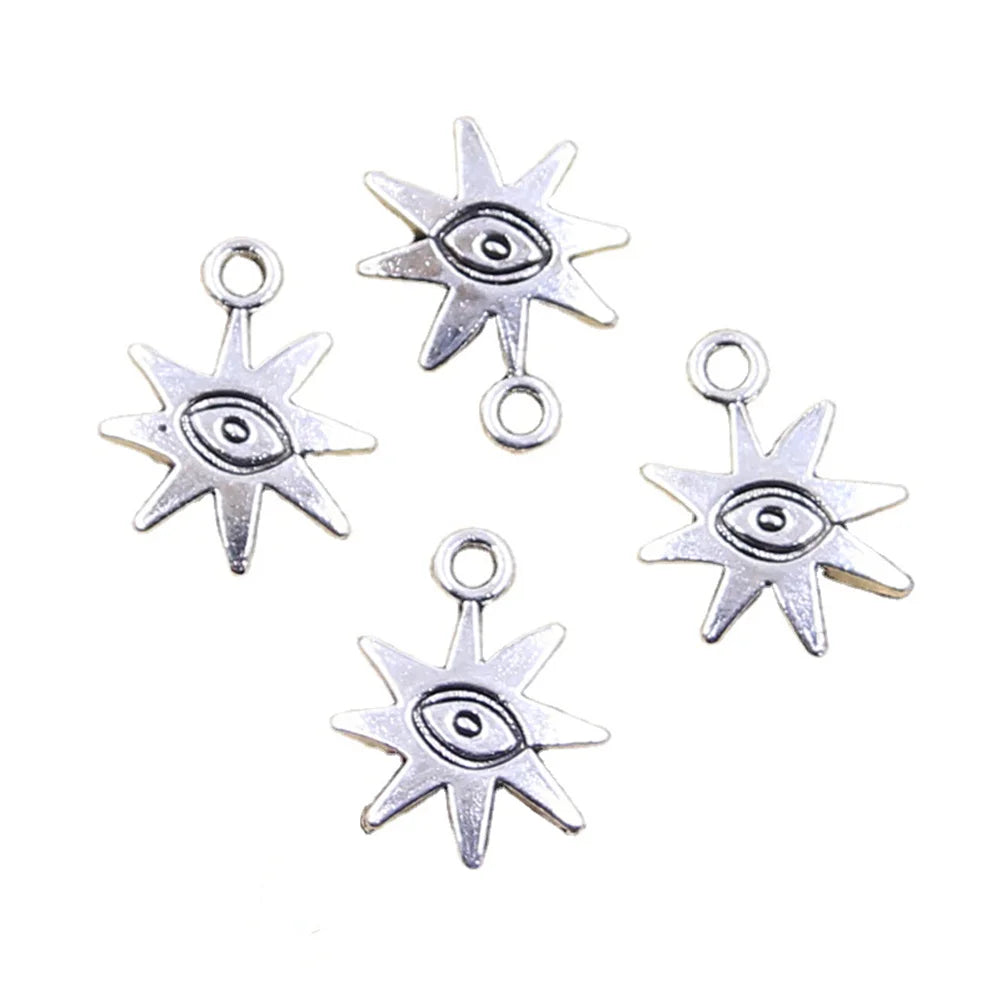 Charms Eye Sun Sunburst 19x15mm Handmade Making FitVintage Tibetan Silver Color PendantsDIY for Bracelet Necklace