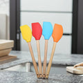 USSE Custom Kitchen Cooking Non-Stick Silicon Spatula with Wooden Handle Baking & Pastry Tools