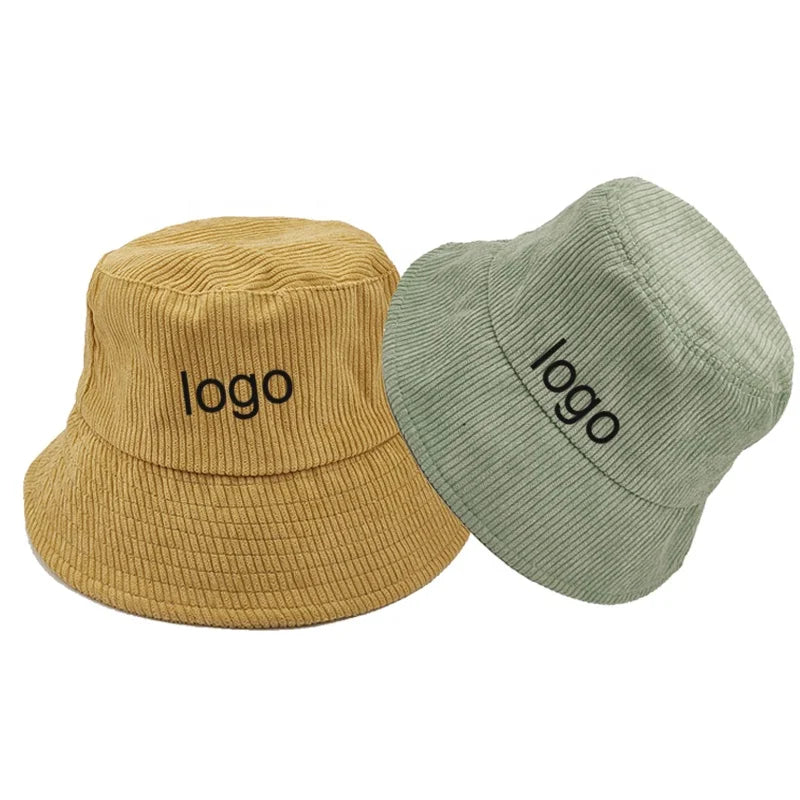 X&Y Wholesale Custom Embroidery Printing Logo Warm Winter Plain Bucket Hat Soild Blank Corduroy Bucket Hat