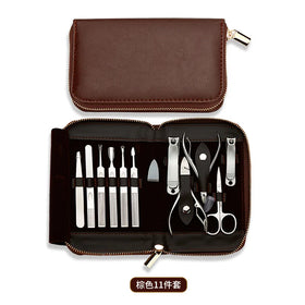 Manicure Set Nail Clipper Set Multi-functional Stainless Steel Portable Manicure Pedicure Tool Nail Cutter Set PU Bag