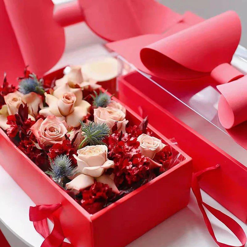 Bow Jacquard Pvc Foldable Goddess Festival Cake Gift Box Birthday Party Valentines' Day Packing Box for Girls with Ribbon
