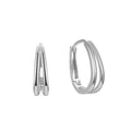 Wholesale S925 Sterling Silver Fine Earrings for Women Gold Plated Simple Double Lines Hoops Party Jewelry Gift