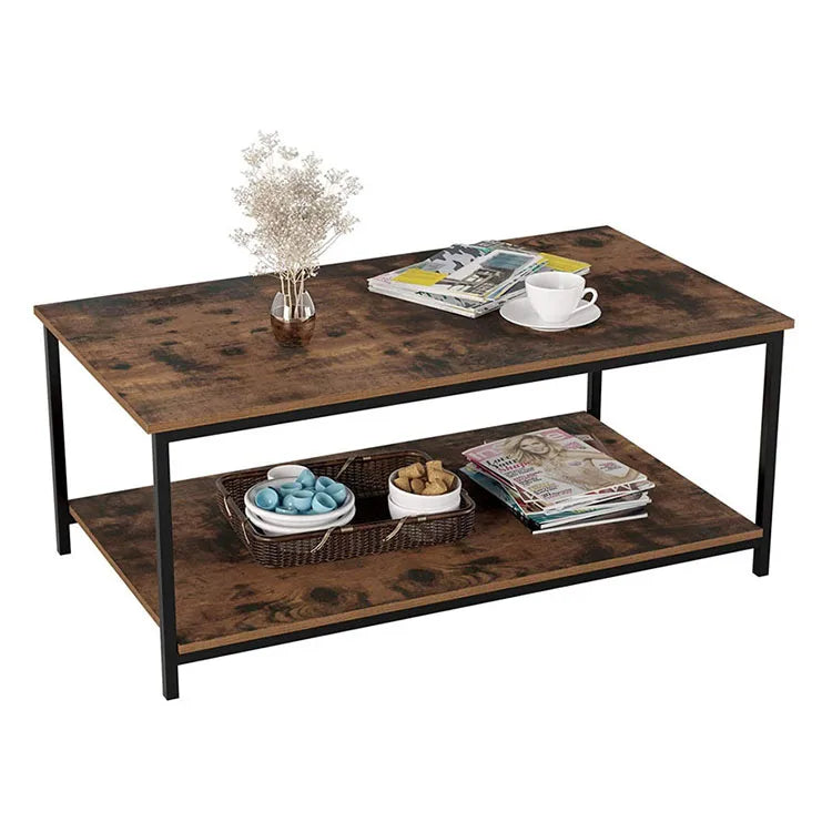 Modern Durable Stable Wooden Metal Tea Coffee Table for Living Room Furniture