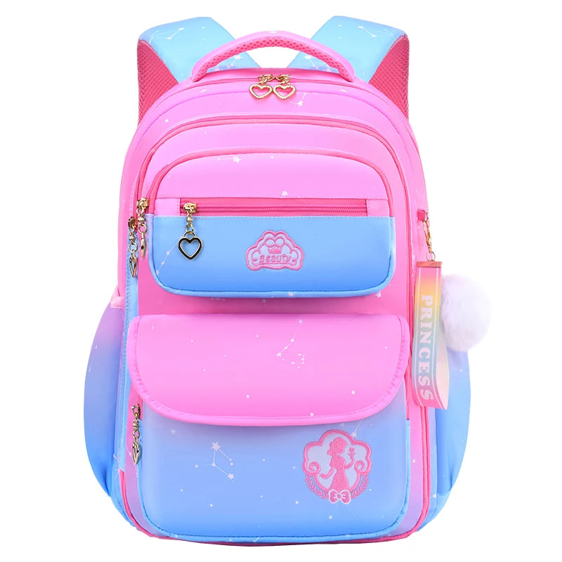 2022 Fashion Dream Gradient Students 1-6 Grade Shoulder Bag Waterproof School Bag
