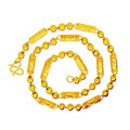 Gold Jewelry Gold Plated Hexagonal Beads Solid Non-Fading Domineering Daikin Chain Hexagon Prism Bamboo Joint Necklace Men
