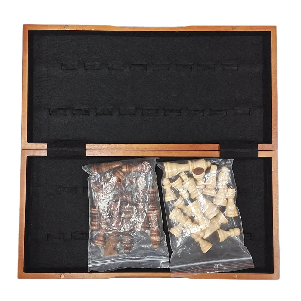 Wholesale Children's Wooden Luxury Foldable Chess Board Game with Eco-Friendly Design for Home Entertainment and Portable Use