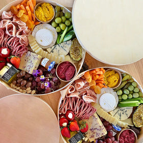 Biodegradable Food Container Wooden Round Cake Veneer Cheese Boxes