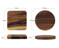 European Style Insulation Non-slip Square Round Custom Acacia Tea Wood Coaster for Tableware