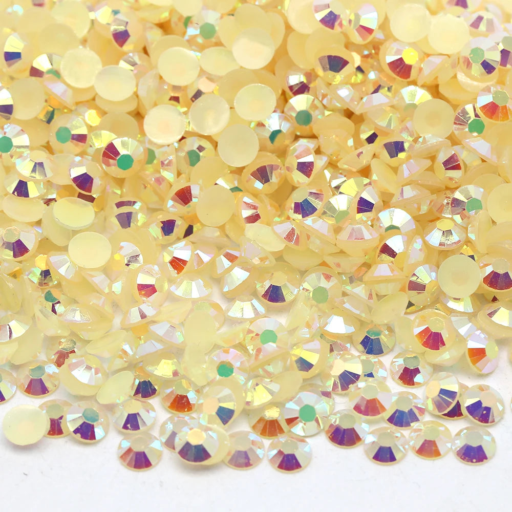XULIN Wholesale Ab Color Accept Customized Mix Color Flatback Round Half Resin Rhinestone