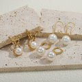 Shescity Trendy Elegant Style Gold Plated Drop Earrings Minimalist Pearl Jewelry Women Drop Earrings for Gifts