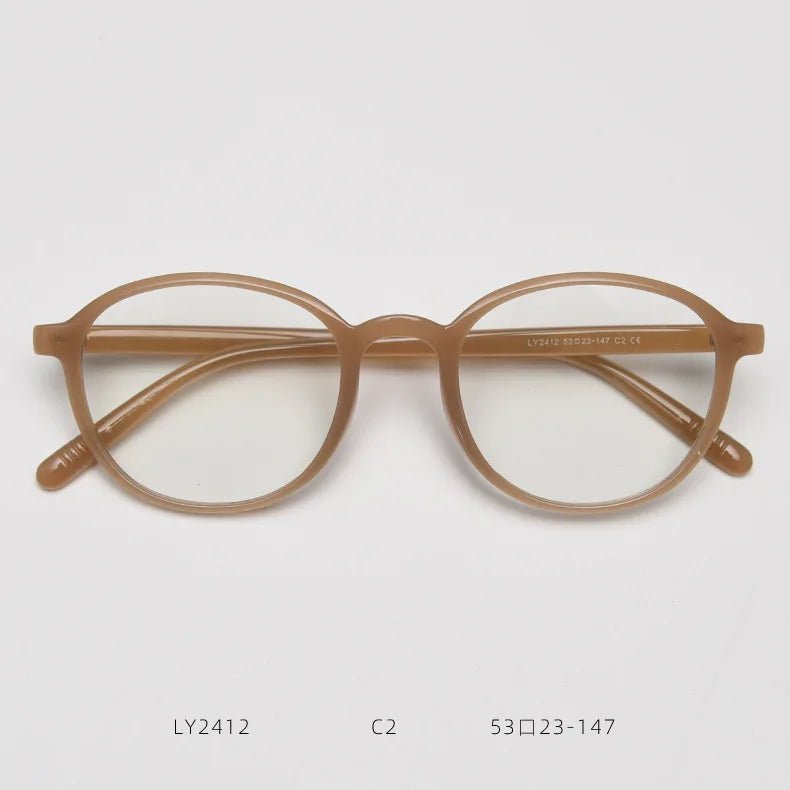 2025 Retro TR90 Oval Large Frame Glasses Frame Women's Anti Blue Light Eyewear Girls New Fashion Y2K Style Eyeglasses Frame