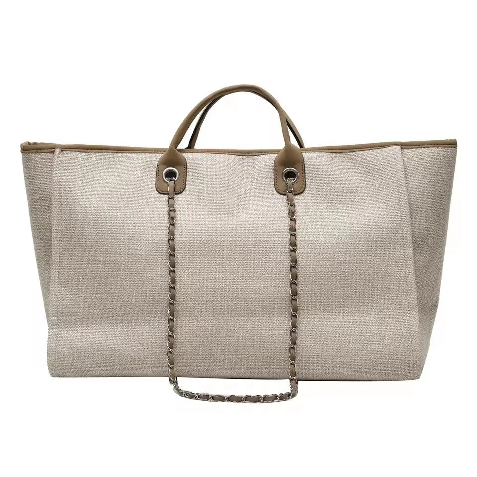 Vintage Tote Hand Bag Larger Capacity Cotton Canvas Tote Bag Women Leisure Outdoor Shoulder Bag Handbag