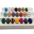 Factory Wholesale Stylish Adjustable Finger Ring Jewelry Natural Oval Shaped Agate Gem Stone Rings for Women