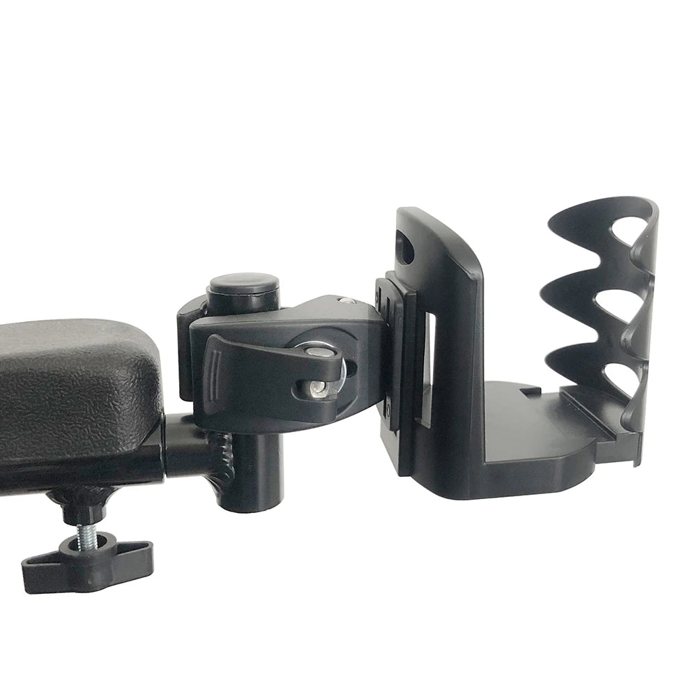 KSM-CH02 Wheelchair Cup Holder 360 Rotation Bicycle Water Bottle Holder Fit Bicycles Bikes Prams Scooters and Wheelchairs