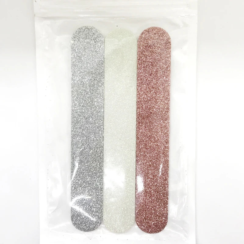 Double-Sided EVA Material Disposable Glitter Nail File Emery Board with CPP Bag Packing