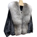 Fashion Women Winter fox Fur Collar Trimming Real Mink Fur Coat