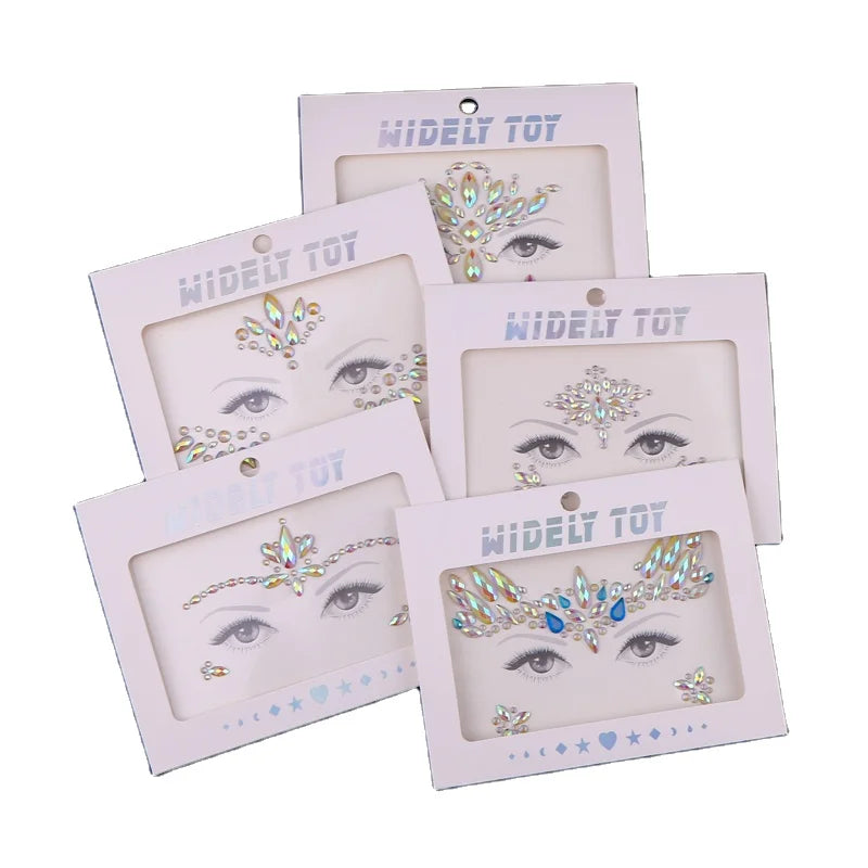 Wholesale Happy Face Crystal Sticker Tattoo Jewel for Wedding Anniversary Engagement or Gift for Dance Party Decoration