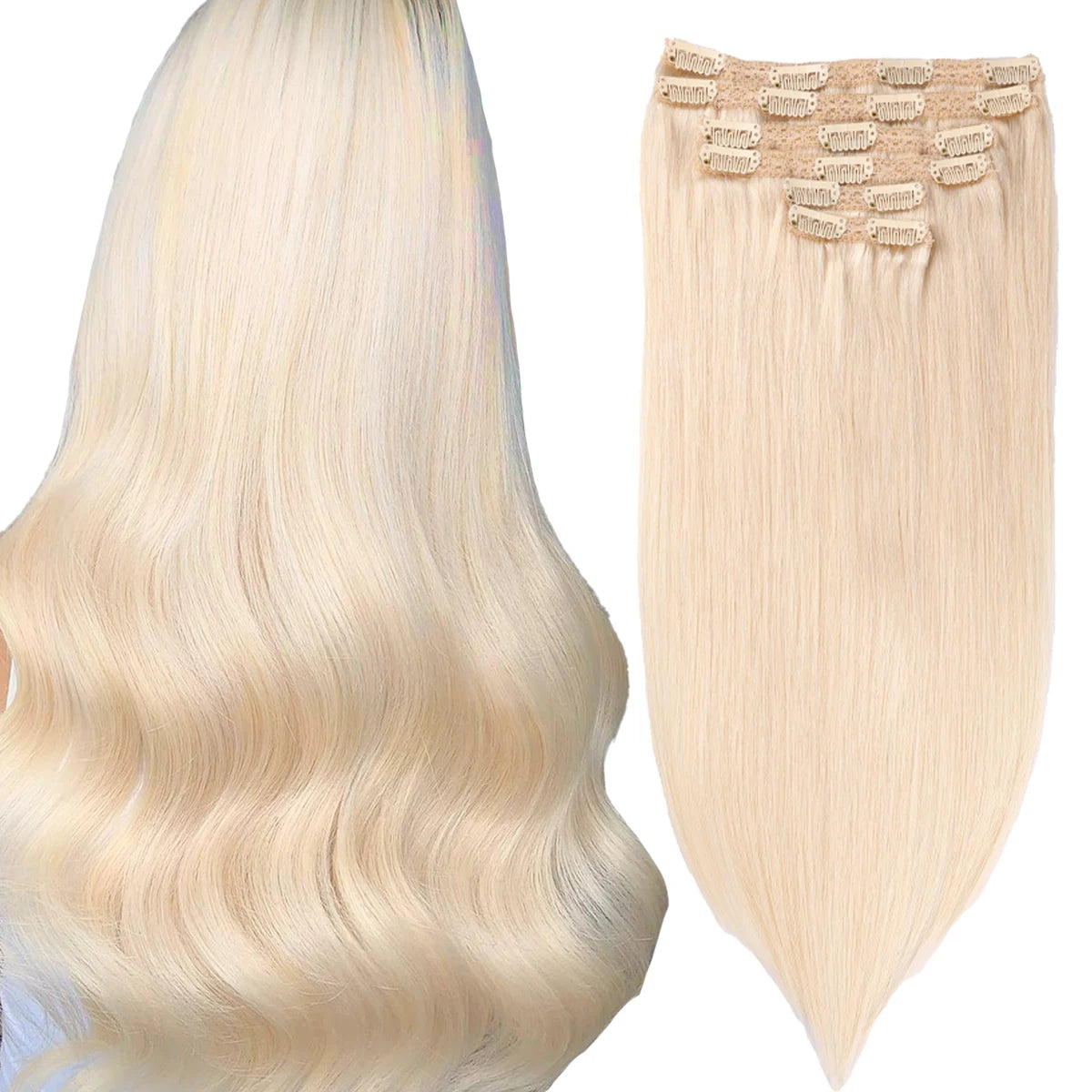100% Russian Human Remy Hair Clip Ins Wholesale Invisible Seamless Clip in Hair Extension Human Hair