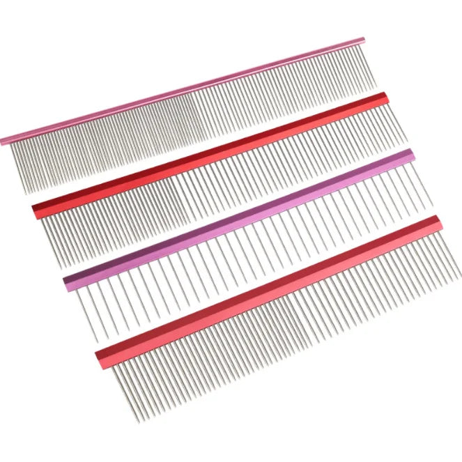 Pet Dog Cat Comb Teddy Light Aluminum Beauty Comb Straight Row Comb Open Knot