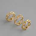 Wholesale Fancy Women Stainless Steel Knot Chain Link Simple Minimalist Ring