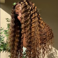 Honey Blonde Body Wave Lace Front Wig Cuticle Aligned Raw Hair 13x4 Transparent Lace Frontal Piano Color Highlight Cuticle Wig