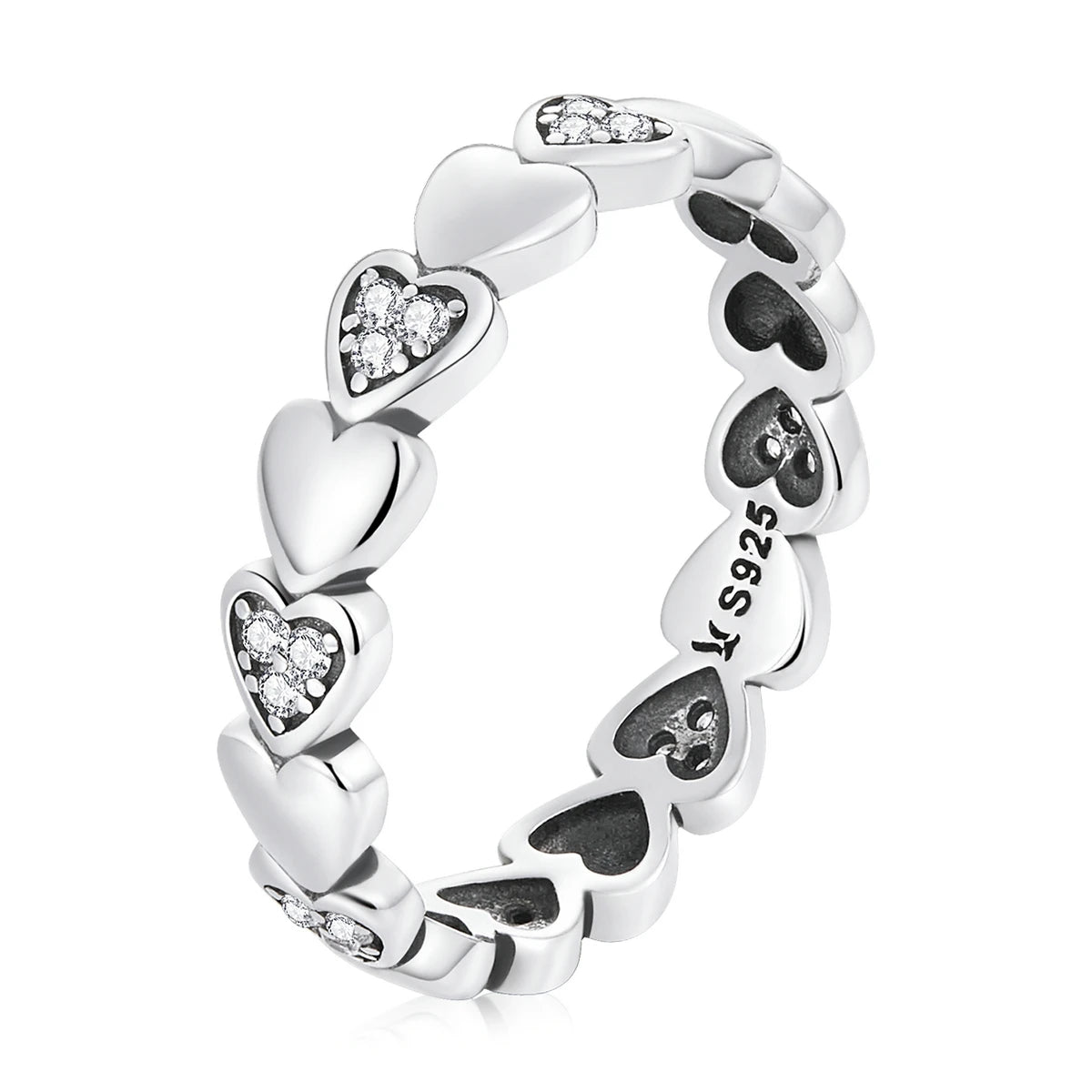 925 Sterling Silver Simple Love Ring for Women Stackable Heart Ring Size 6 7 8 100% Sterling Silver Jewelry Wedding Gift SCR787