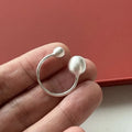 Fashion Wild 925 Sterling Silver Brushed Round Ball Adjustable Rings for Women Fashion Jewelry