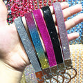 Wholesale Rhinestone Wristlet Keychain with Custom Name Keychain
