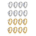 316L Stainless Steel Implant Grade Earrings Zircon Shiny Punk Style Labret Ear Lobe Helix Cartilage Women Body Piercing Jewelry