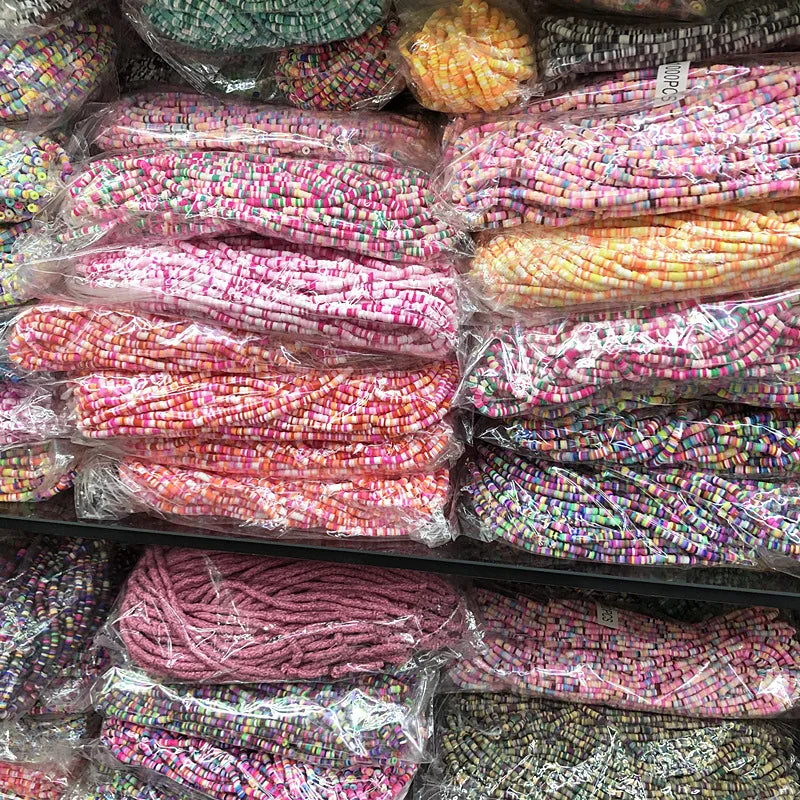 Wholesale Loose Spacer Beads Mixed Color Round Polymer Clay Beads  Heishi Beads Polymer for Bracelet Making