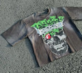 OEM Custom Heavyweight 100% Cotton Cropped T-Shirt 220gsm Hip Hop Graphic Tee Oversized Boxy Fit Summer Fashion Men's DTG Print