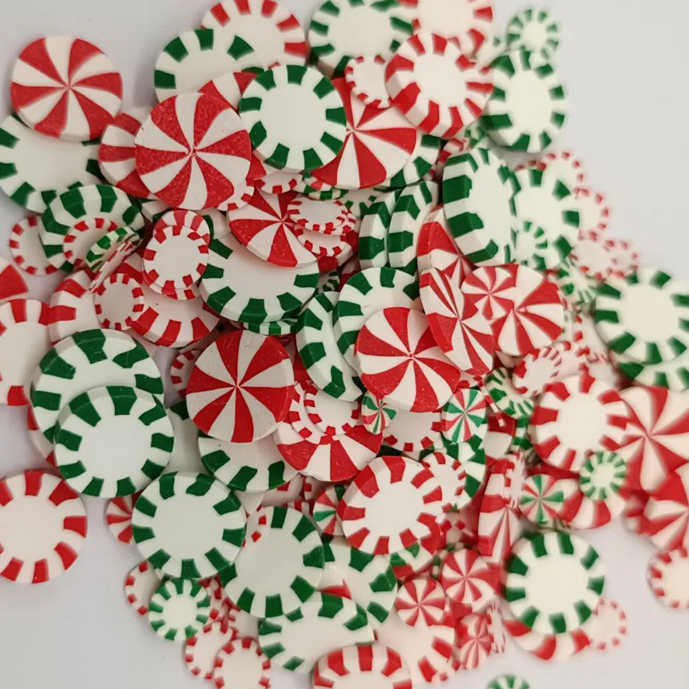 Bulk 500g/bag 5MM 10MM Red Green Peppermint Christmas Polymer Clay Slices Sprinkles DIY Craft Making Jewelry Findings Components