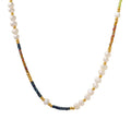 JOOLIM High End Stainless Steel Bohemia Style Fresh Water Pearl Natural Stone Glass Necklace 18K Gold Plated Jewelry Wholesale