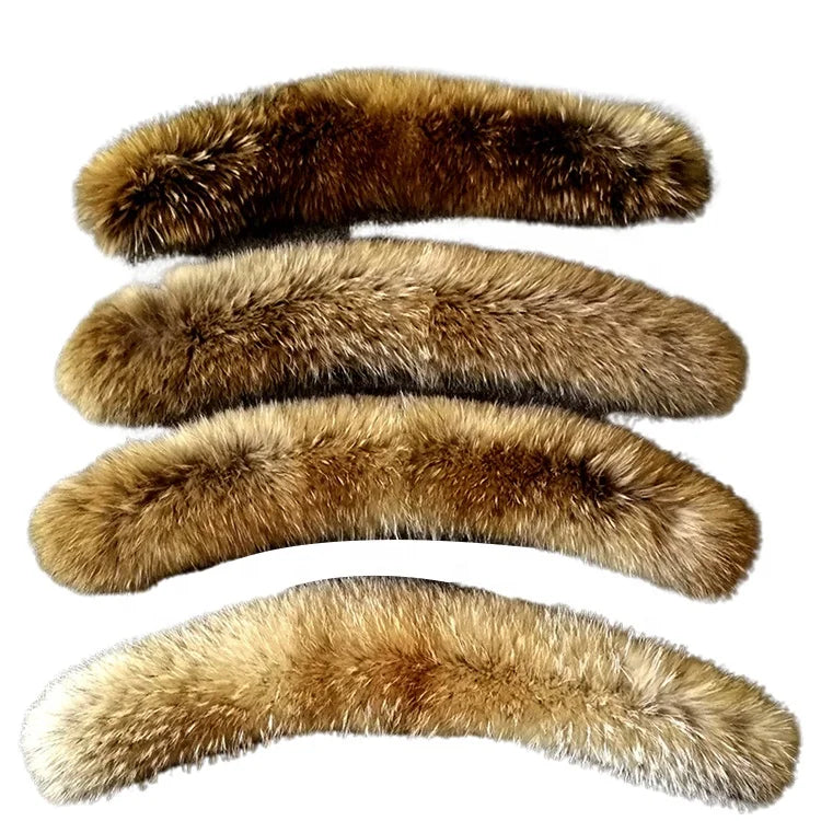 MWFur Street Big Size Winter Fashion Fur Collar Scarf for Jacket Fashion Winter Season Raccoon Fur Collar for Men