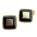 Kaimei New Arrival New Vintage Vintage Minimalist Classic Handmade Enamel Fashion Medieval square Big Black Stud square Earrings