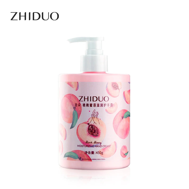 Private Label ZHIDUO Peach Honey Moisturizing Hand Cream Smoothing Hand Cream Hand Body Lotion