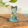 Wholesale Natural High Quality Colorful Fluorite Carvings Hand Carved Creative Crystal Crafts Fluorite Yoga Cats for Decoration