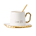 European Irregular Ceramic Cup With Gold Rim Wholesale Creative Reusable Coffee Cups Mugs