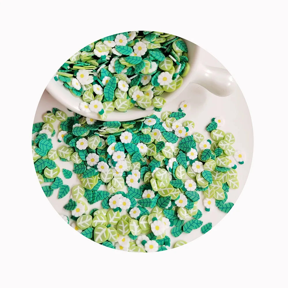 500g Mixed Flower Leaves Polymer Clay Nail Art Slices Sprinkles for Filler Slime Charms Bulk Crafts Making DIY Accessories