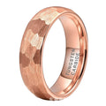 2025 8 mm Rose Gold Hammered  Men's & Women's Stainless Steel Engagement Wedding Tungsten Rings
