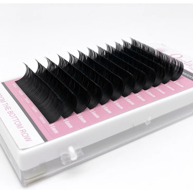 Qeelasee Customizable Eyelash Extensions Super Soft Synthetic and Mink Hair 10mm Ellipse Flat Lashes Create Your Own Brand