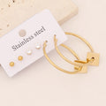 Jewelry Sets Party Gold Plated Charm Pendent Hoop Designer Stainless Steel Earring