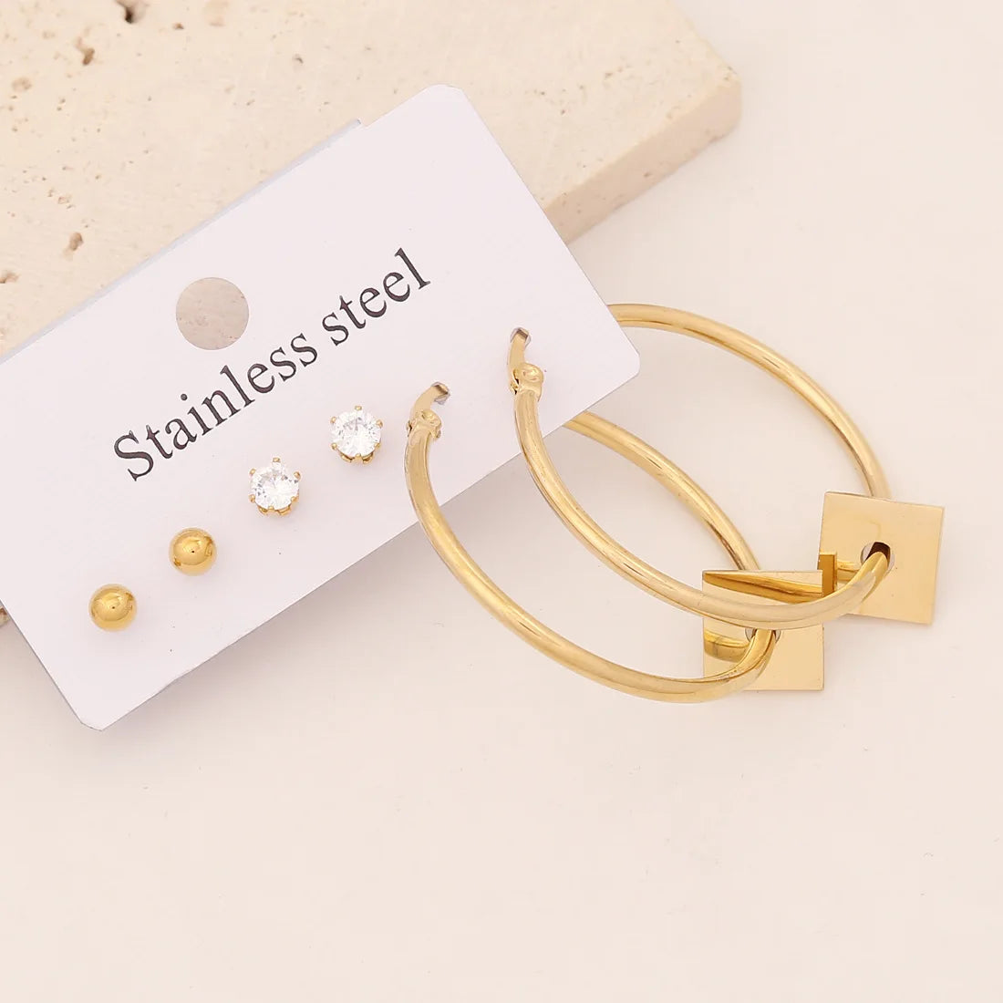 Jewelry Sets Party Gold Plated Charm Pendent Hoop Designer Stainless Steel Earring