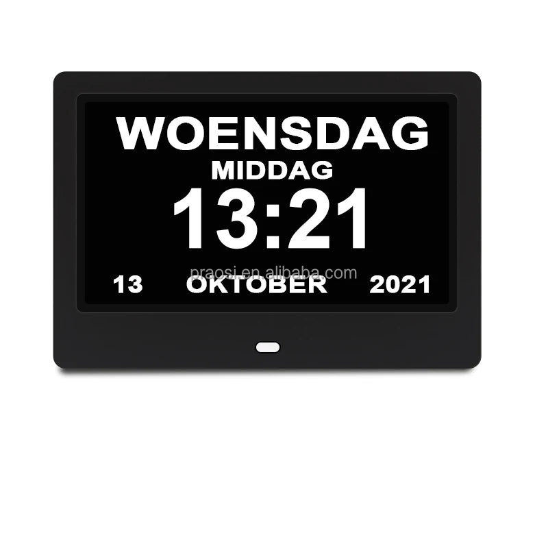 Wholesale Auto Dimming Large Letter 7Inch Dementia Digital Day Clock for Elderly With Medication Reminder